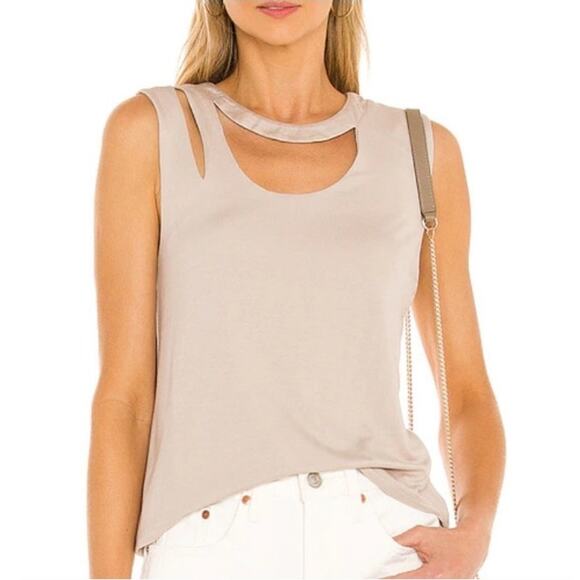 The Hour Boutique Taupe Cut Out Tank NWT - Picture 1 of 6